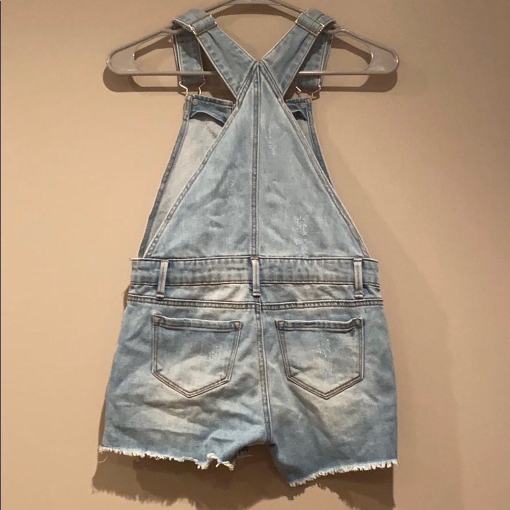 Light Blue Denim Ripped Overalls - Picture 2 of 6